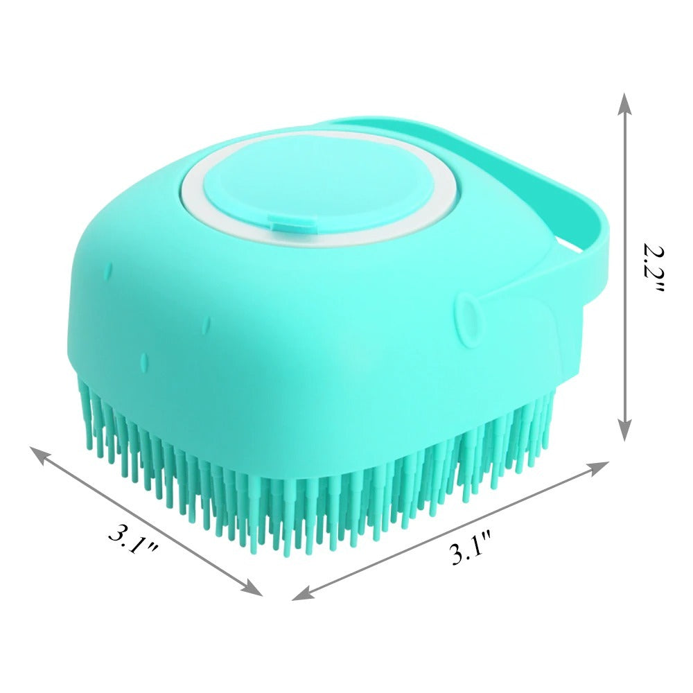Pet Dog & Cat Bathing Brush – Silicone Grooming Scrubber & Massager