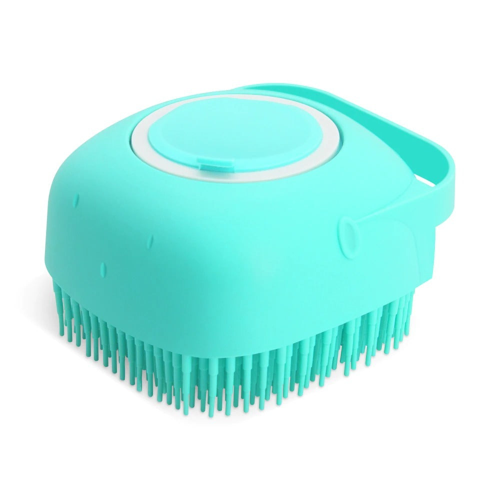 Pet Dog & Cat Bathing Brush – Silicone Grooming Scrubber & Massager