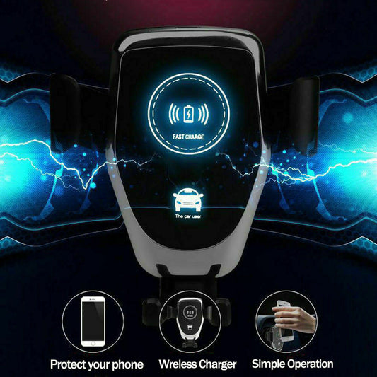 10W Wireless Car Charger – Automatic Clamping Mount for Fast Charging