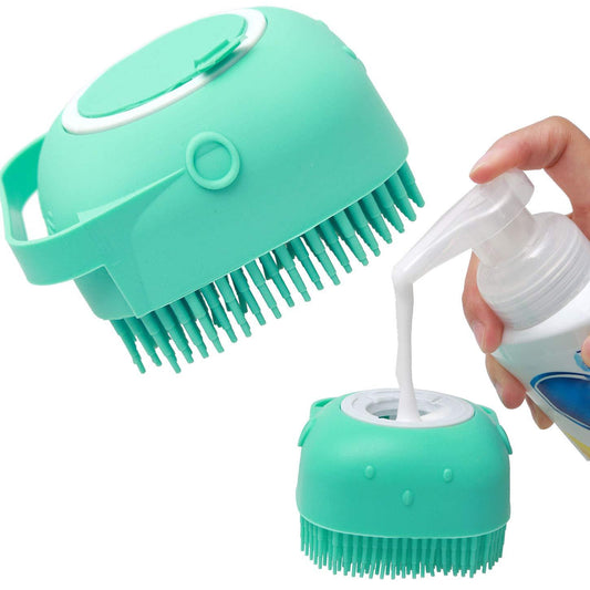 Pet Dog & Cat Bathing Brush – Silicone Grooming Scrubber & Massager