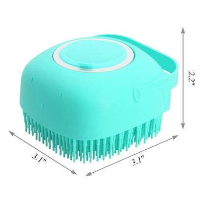 Pet Dog & Cat Bathing Brush – Silicone Grooming Scrubber & Massager