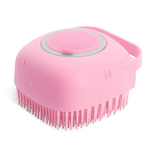Pet Dog & Cat Bathing Brush – Silicone Grooming Scrubber & Massager