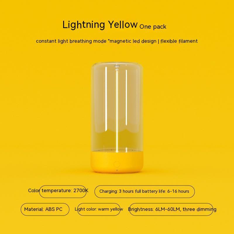 LED Camping Night Light – Type-C Rechargeable Portable Ambient Lamp