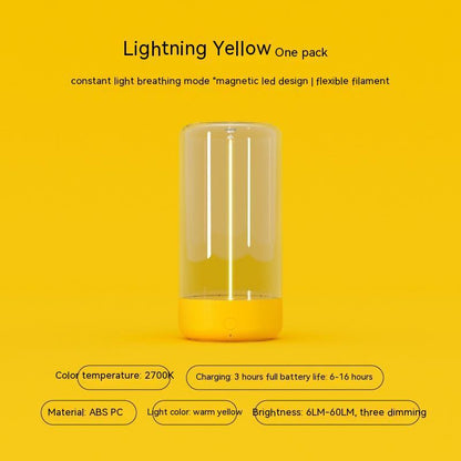 LED Camping Night Light – Type-C Rechargeable Portable Ambient Lamp