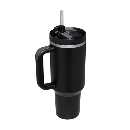 40 Oz Insulated Tumbler with Handle & Straw – Stainless Steel Vacuum Coffee Cup